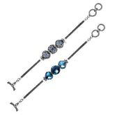 AB-6148-BT Sterling Silver Bracelet With Blue Topaz Q. Jewelry Bali Designs Inc